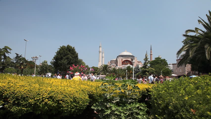 ISTANBUL, TURKEY - JULY 31: Activity at Aya Sofia museum on July 31 2011 in Istanbul. Hagia Sophia (Aya Sofiya) has been consecrated in 537, and for 916 years has been the cathedral of Constantinople
