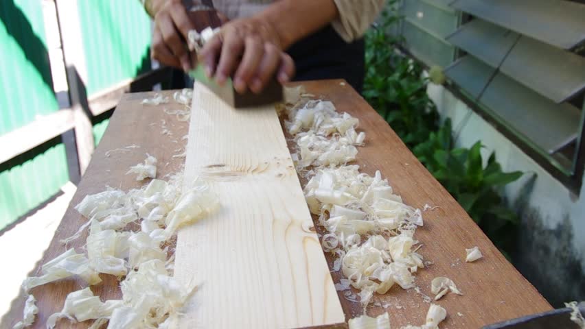 wood plane and shavings