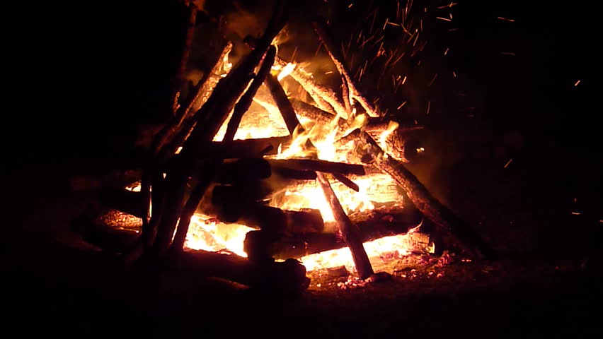 firewood burning and crackling