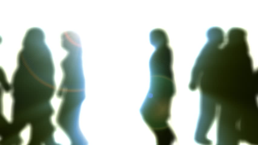 People Walking By 3D Vector Silhouette Animation
