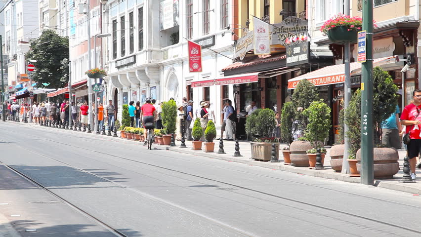 ISTANBUL, TURKEY - JULY 31: Activity on Divan yolu street in Sultanahmet district on July 31 2011 in Istanbul.