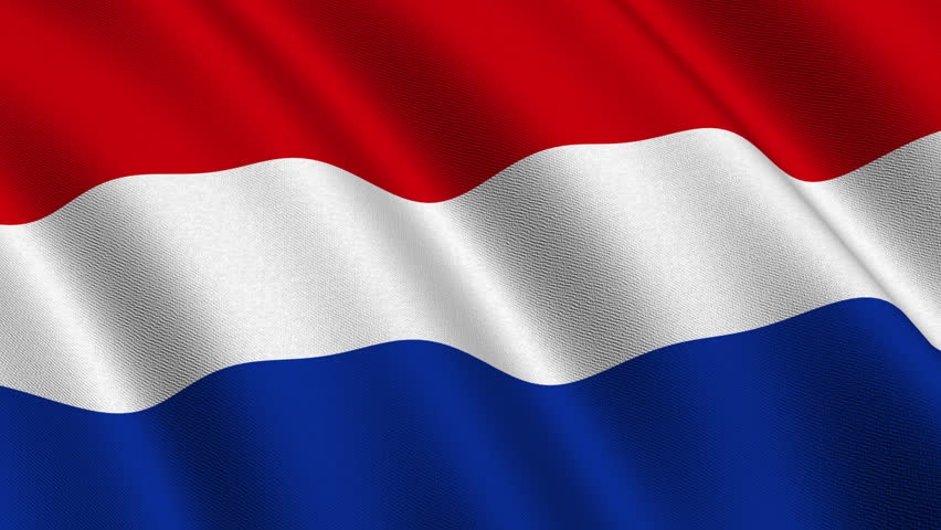 Flag of the Netherlands waving in the wind - highly detailed fabric texture - seamless looping