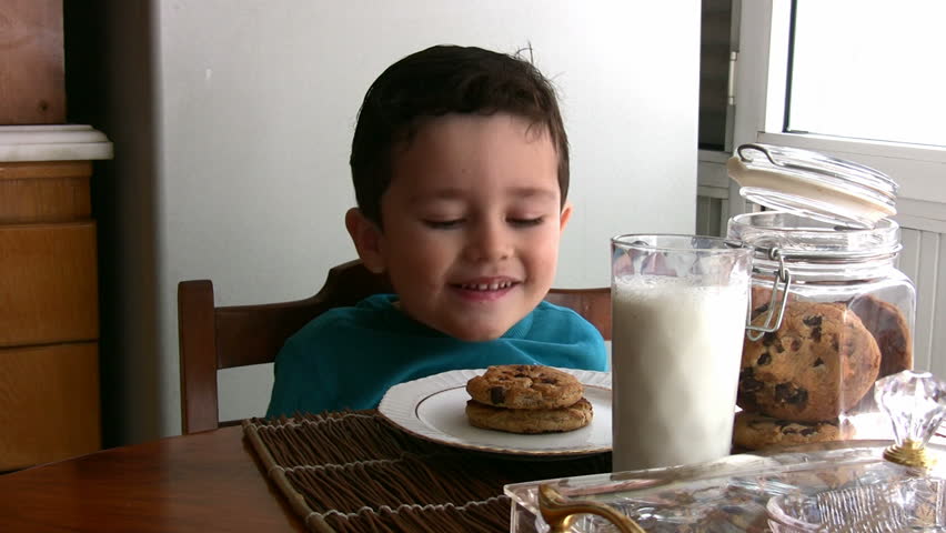 Little Boy and his  yummy chocolate chip cookies
