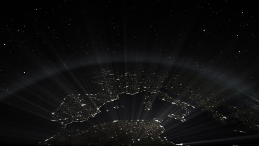 Earth sunrise from space featuring the European continent. Elements of this image furnished by NASA.