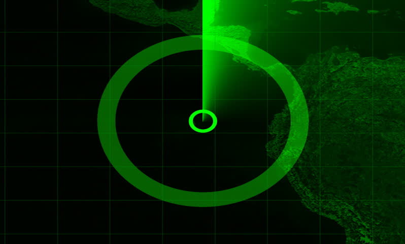 footage of a green radar display