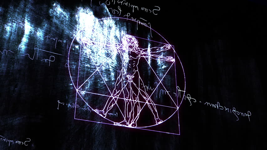 This animation is inspired by Leonardo Da Vinci's The Vitruvian Man - Vitruvius and mirror writing Handdrawn animation moving in 3D space