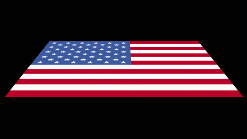 USA flag with many abstract people animation
