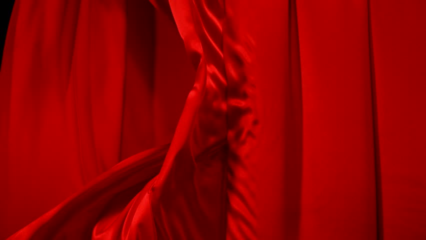 Flowing red velvet cloth
