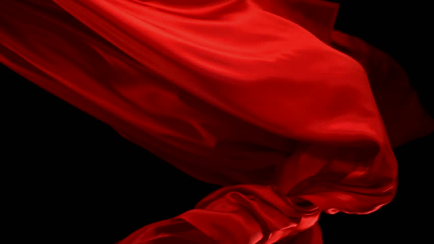 Flowing red velvet cloth