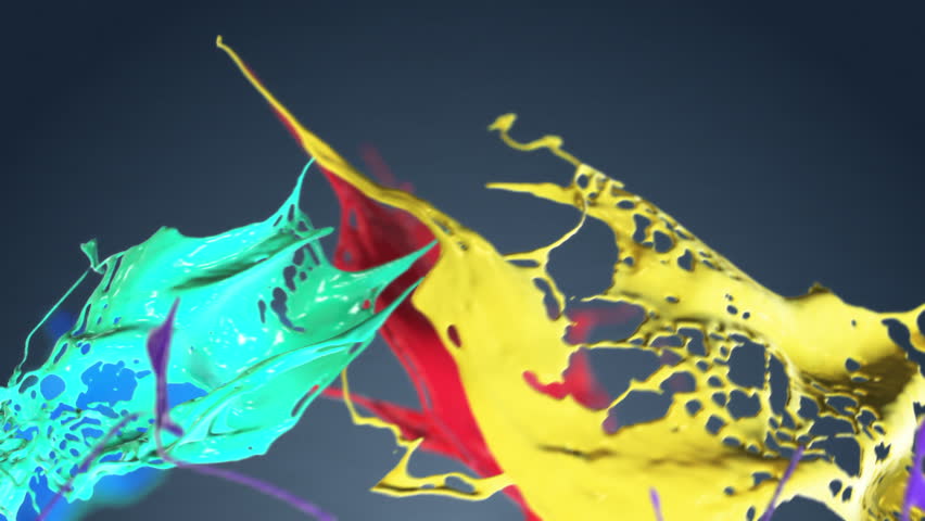 Colored paint splashes seamless LOOP