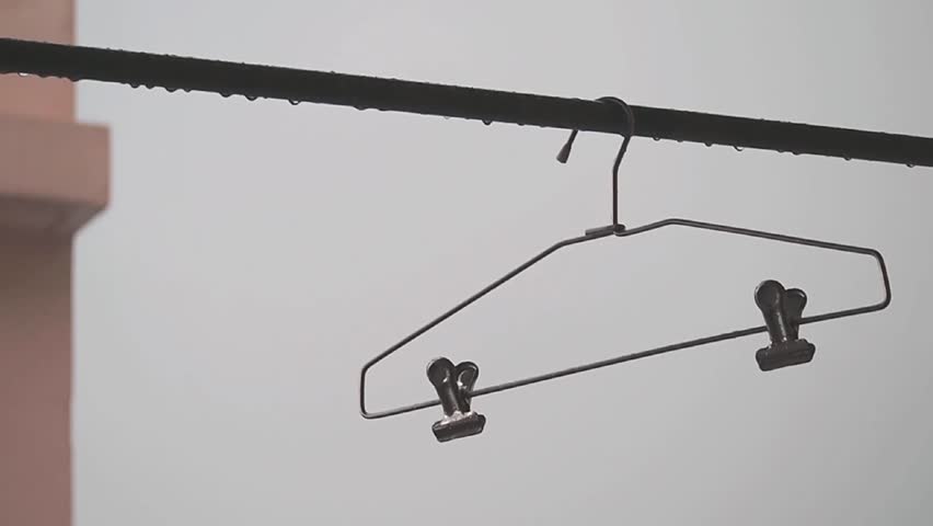 coat hanger on wet bar.
