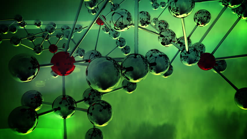 Abstract Molecular Structure v.3. Abstract view of molecules. 3D rendering with raytraced textures.