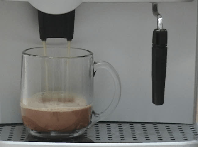 espresso machine dispensing coffee
