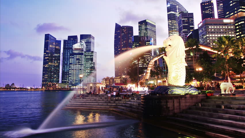 Singapore day to night. time lapse. High quality Footage - Original Size 4k (4096x2304).