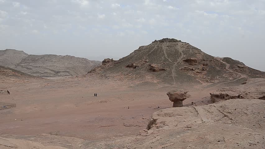Geological formation and desert valley of Timna park, Israel 