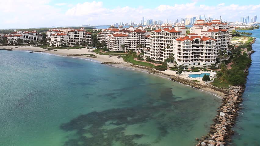 Aerial view of Fisher Island, Miami Beach
