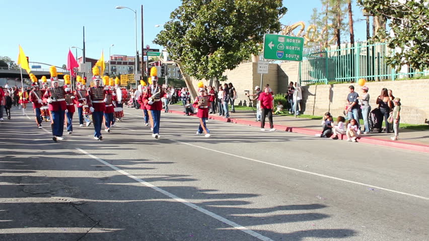 LOS ANGELES - JAN 28: Long Beach Jr. Concert Band peforms at Chinatown's Golden Dragon Parade on Jan 28, 2012 in Los Angeles. Character building via music is the non-profit organizations stated goal.