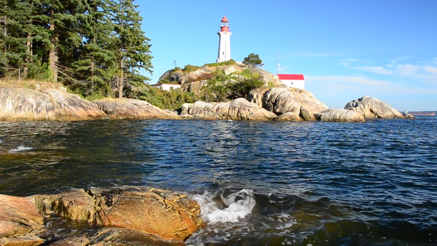 Lighthouse in Lighthouse Park at West Vancouver, Canada.