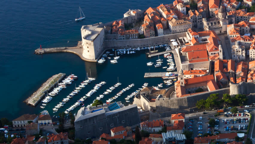 Early morning time lapse shot, Dubrovnik old city. Just before sunrise.