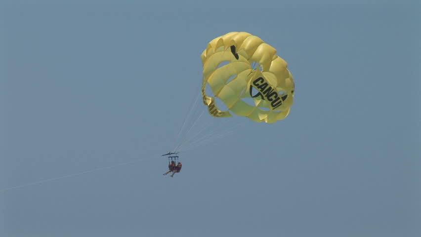 Parasailers over Cancun