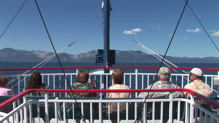 BRITISH COLUMBIA - CIRCA 2007: Passengers on a boat on Bow River, Alberta