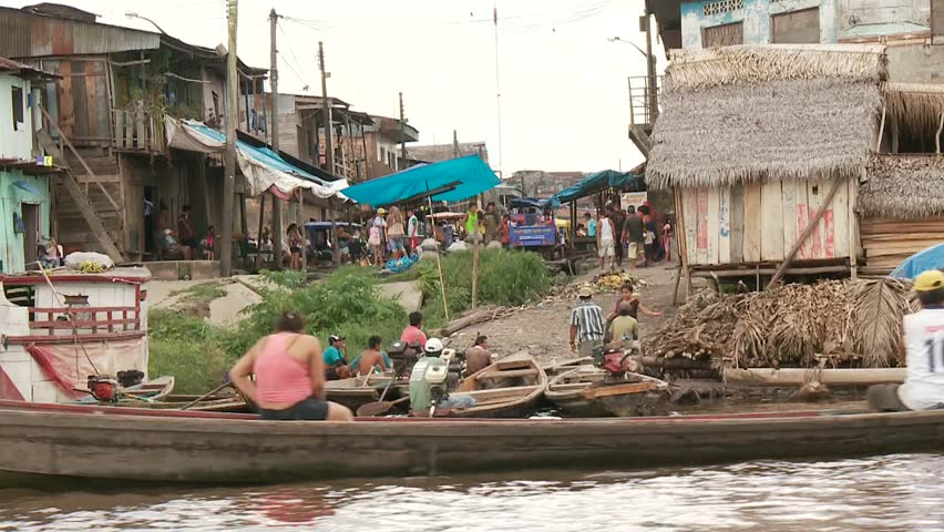 Slum City Of Belen, Iquitos at the Amazon River in Peru, South America