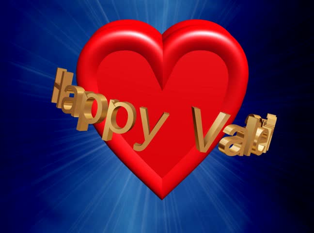 red heart rotating surrounded by gold happy valentine sign with rotating lens flare on the background,LOOP,uploaded exclusively here