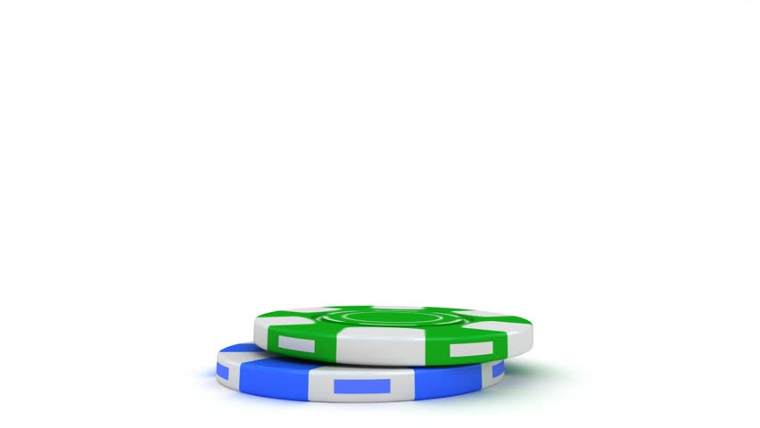Poker gambling chips falling in pile