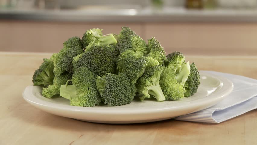 Broccoli florets on a plate