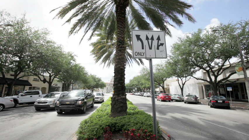 MIAMI - MARCH 21: Miracle Mile in Coral Gables on March 21, 2012 in Miami, FL.