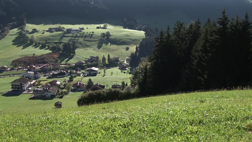video footage of Landscpae of valley in alps, austria