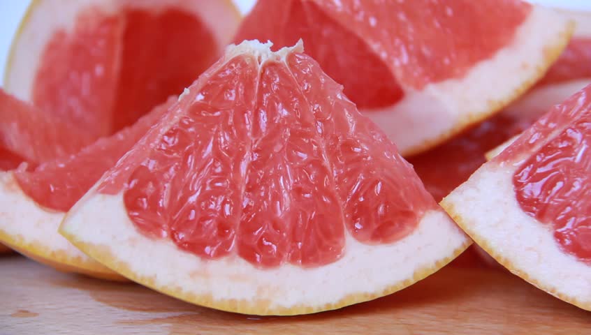 Close up of sliced grapefruit