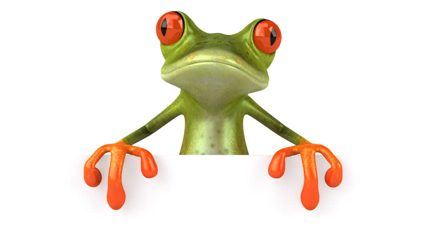 Frog with a blank sign _ HD