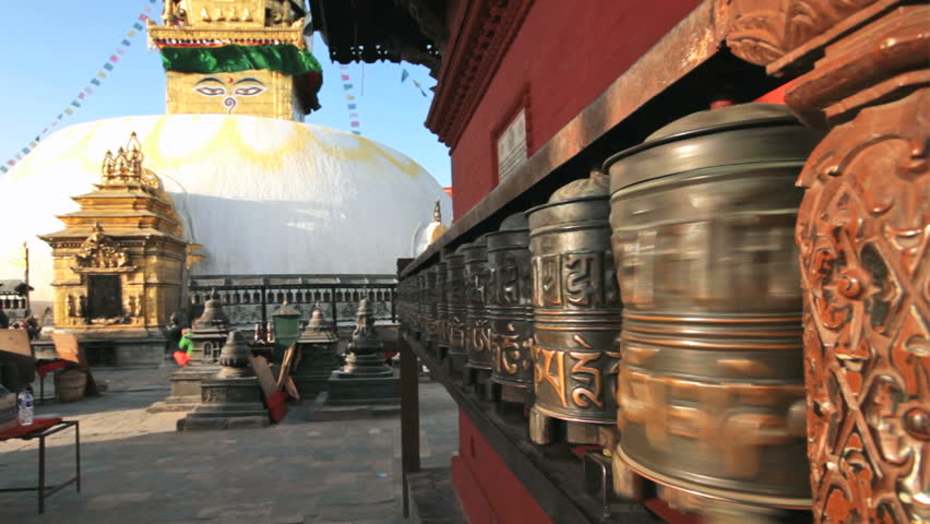 Swayambhunath Stupa - the holiest stupa of tibetan buddhism (vajrayana). Kathmandu, Nepal
