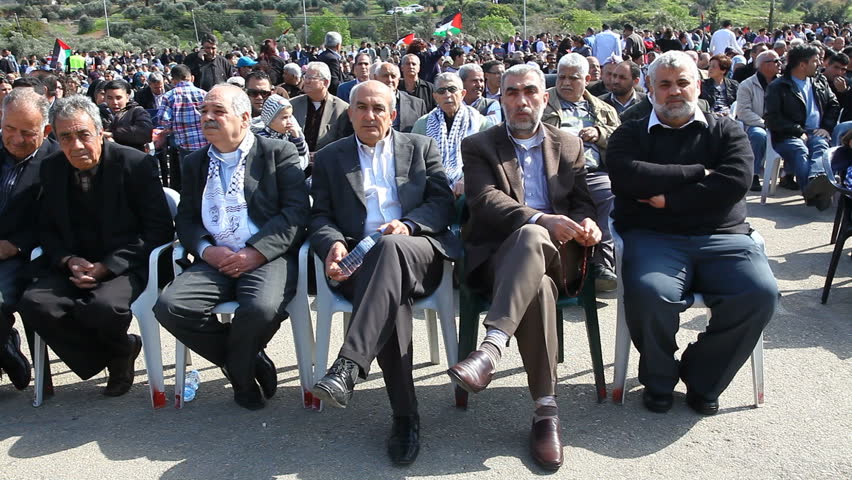 DEIR HANNA, ISRAEL - MARCH 30: Sheikh Kamal Khatib (2R) and Muslim leaders hold anti Israel protest death of martyrs during the 36th commemoration of Land Day on March 30, 2012 in Deir Hanna, Israel