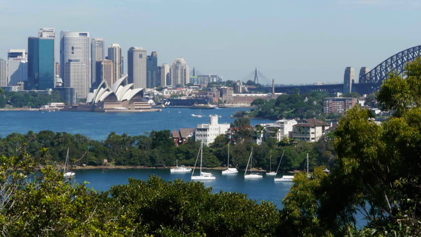 a time lapse of water traffic on Sydney Harbour