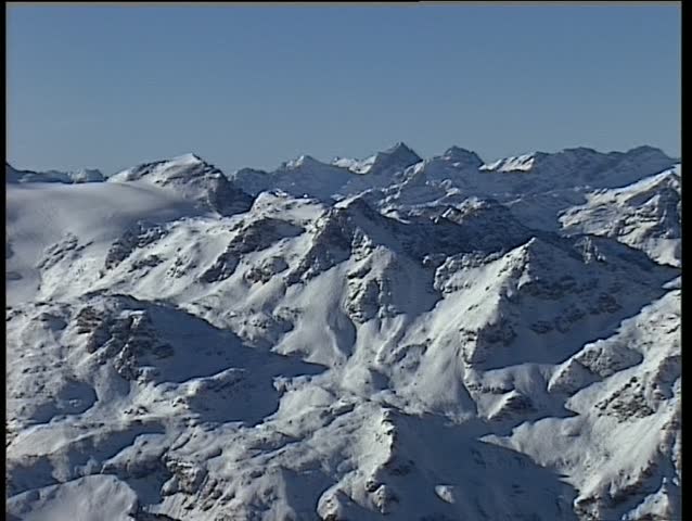 A pan over the Austrian alps in winter