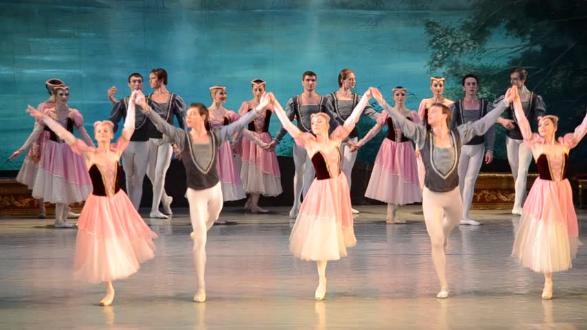 DONETSK, UKRAINE - MARCH 25: Performance of Swan Lake on March 25, 2012 at the Donetsk national academic opera and ballet theatre of A.B.Solovjanenko in Donetsk, Ukraine.