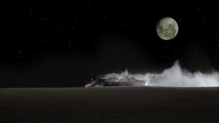 HD super slow motion. Snowboarding in night.