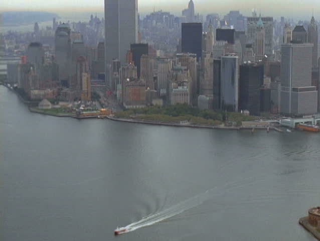 Financial District and World Trade Center towers from above