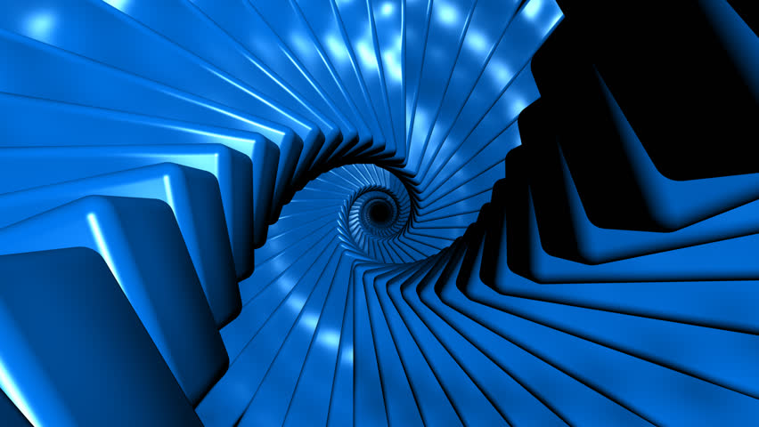 blue cubes in spiral arrange