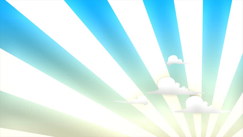 Cartoon look 3d animation, happy sun rising.
