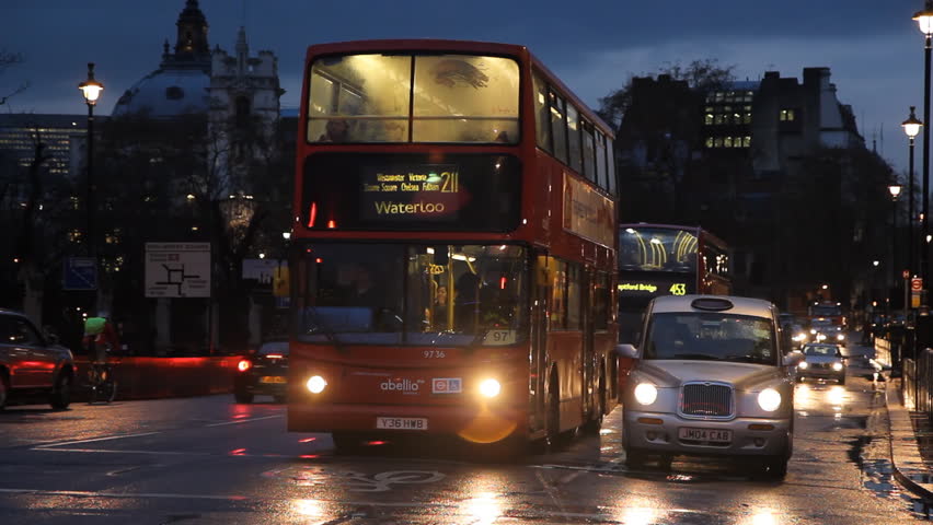 LONDON, UK - APRIL 2: Bus and traffic on April 2, 2012 in London, UK.