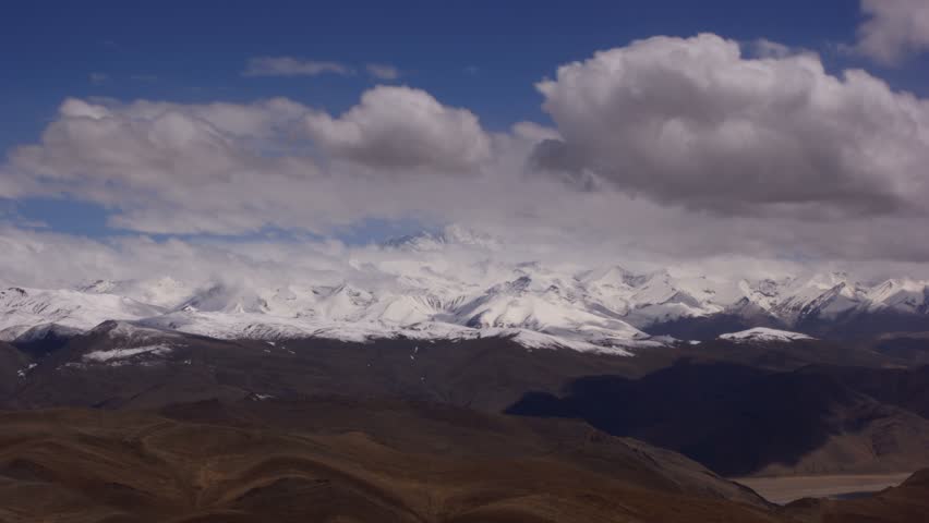 Timelapse of Mount Everest landscape, Himalayas, Tibet.