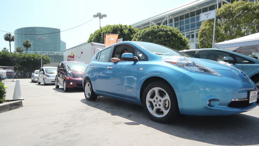 LOS ANGELES - MAY 6: Test drive EVs at the 26th Electric Vehicle Symposium on May 6, 2012 in Los Angeles, California. The event proved popular as a variety of models were available to drive.