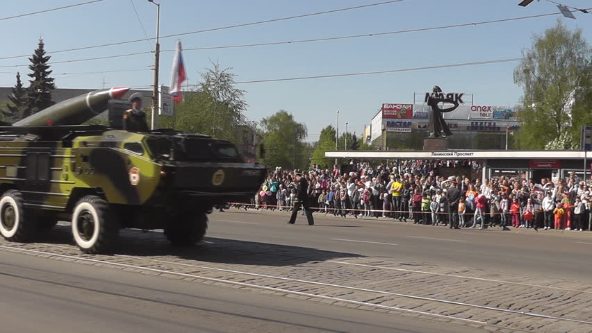 KALININGRAD, RUSSIA - MAY 9: Military parade in Kaliningrad - dedicated to 67th anniversary of victory at Great Patriotic War. May 9, 2012 Kaliningrad, Russia