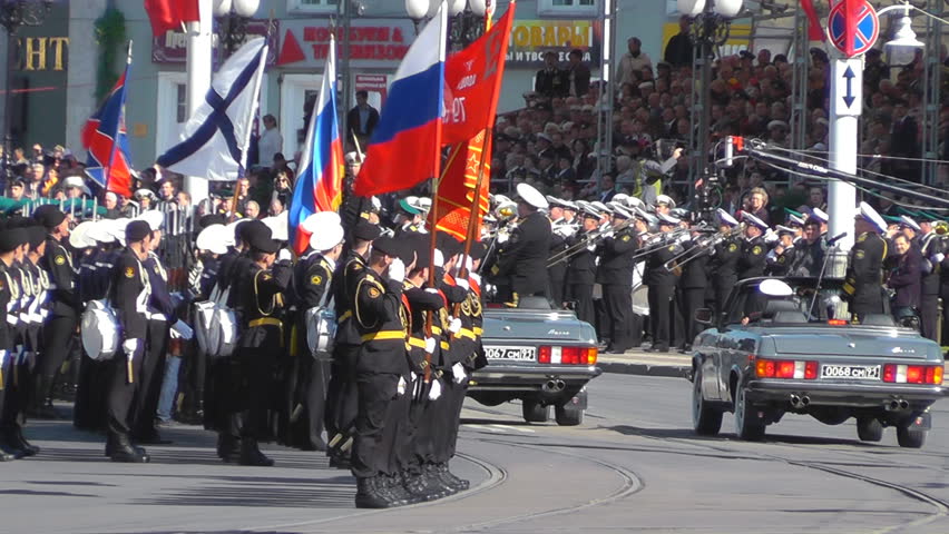 KALININGRAD, RUSSIA - MAY 9: Ceremonial parade at Kaliningrad - dedicated to 67th anniversary of victory at Great Patriotic War. May 9, 2012 Kaliningrad, Russia