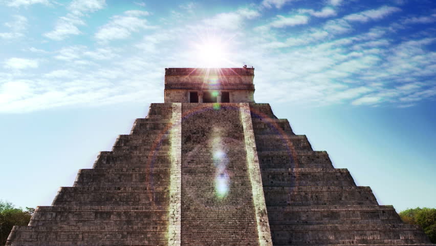 time-lapse of the mayan ruins at chichen itza, mexico. the mayans believe that transformative events will occur on 21 december 2012