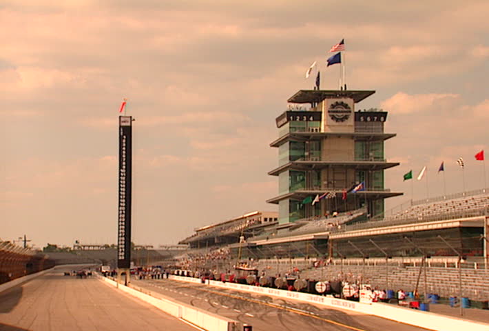 INDIANAPOLIS - CIRCA 2002: Indianapolis Motor Speedway track and control tower circa 2002 in Indianapolis, Indiana.