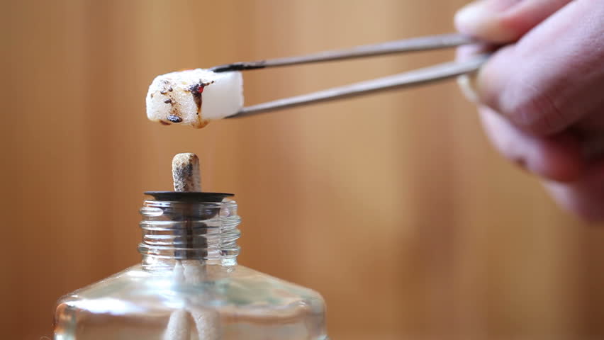 ignition of piece of sugar by means of catalyst